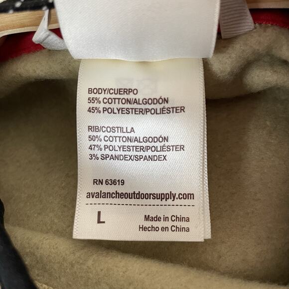 Avalanche Outdoor Supply Company Men's Graphic Hoodie Sweatshirt Beige Large - Picture 9 of 11